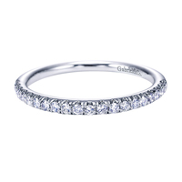 14k White Gold Contemporary Style Straight Wedding Band Diamond